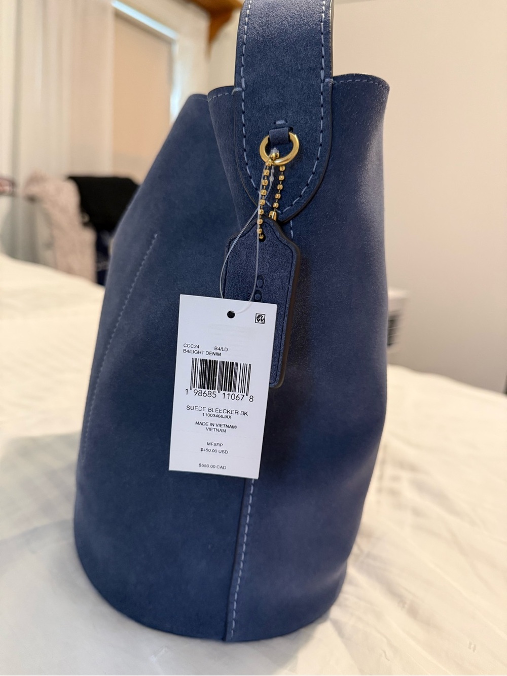 Coach Denim Suede Shoulder Bag - Picture 4 of 6